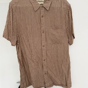 Madewell Men's Tan Striped Button Down Shirt